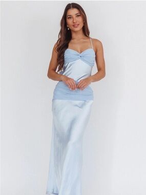dresses to wear at the beach Light Blue Midi Summer Dress with Strappy Open Back Light Blue / Large